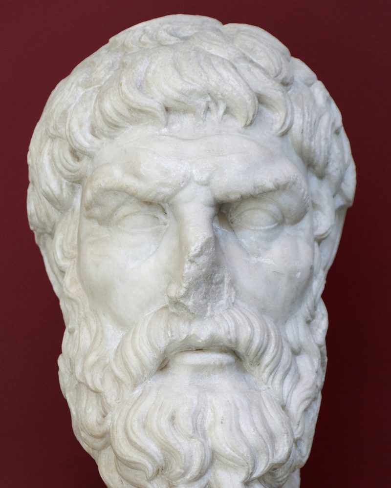 Busto de mármore de Epicuro
